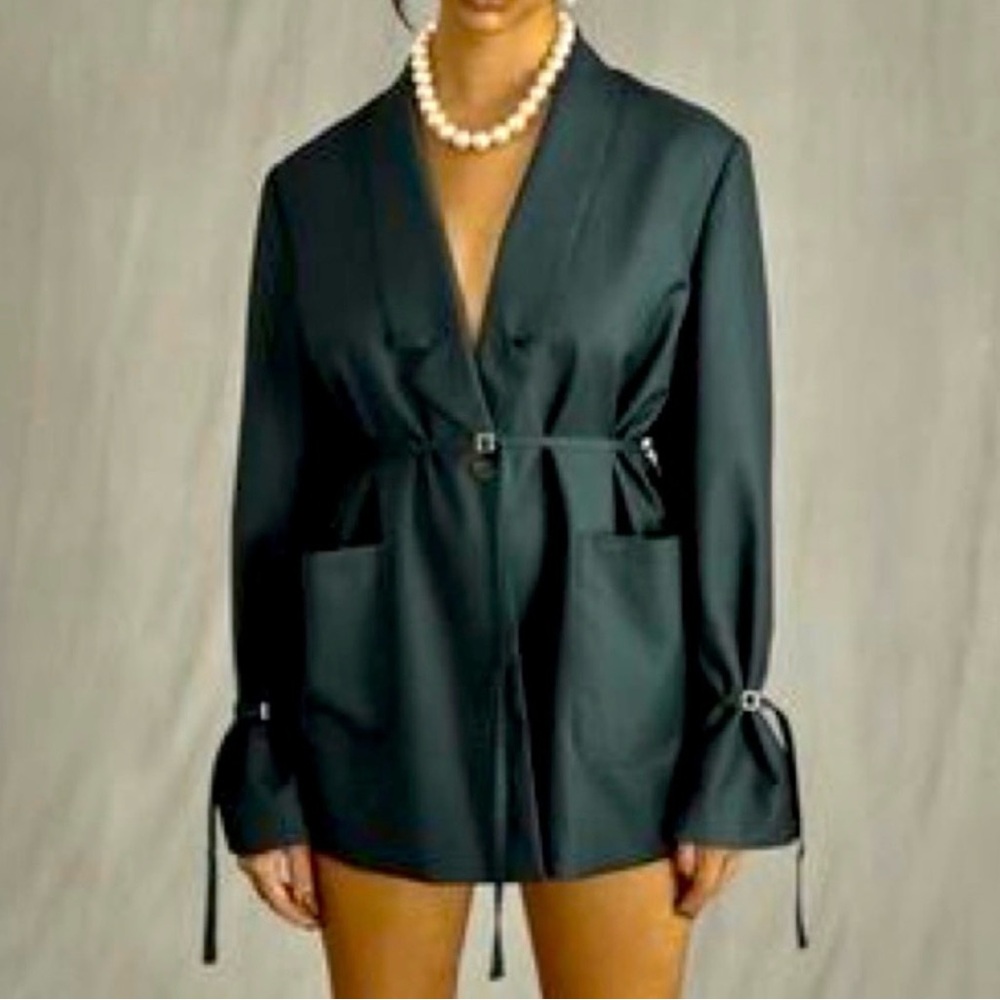 NWT SISTERS & SEEKERS Women’s Blazer ASCOT Blazer Suit Jacket Olive Green Size L
